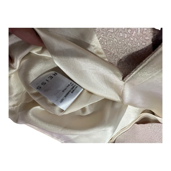 Reiss Adi Ribbon Double Skirt Dress Pink And Beige Size US 8 M.S.R.P 495.00 - Picture 7 of 12